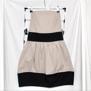 Mini Strapless Black/Beige Dress